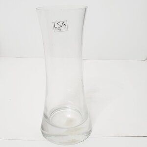 LSA International Handcrafted & Mouthblown Made in Poland Heavy Clear Glass Vase